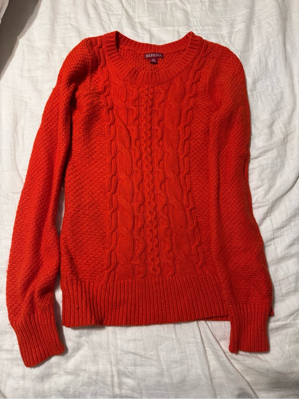 Merona Bright Red Cable Crewneck Sweater